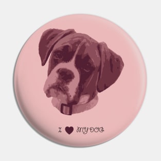 Dogs - Boxer pink Pin