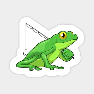 Frog Fisher Fishing rod Magnet