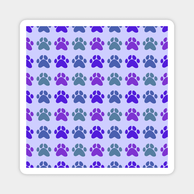 Paw Prints Pattern (Purple) Magnet by KelseyLovelle