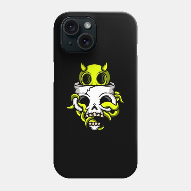 demon in the skull Phone Case by Edgar  Lemus