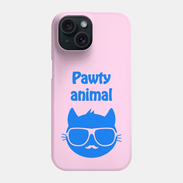 Pawty animal - cool & funny cat pun Phone Case by punderful_day