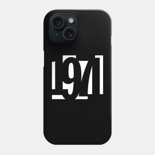 1971 Funky Overlapping Reverse Numbers for Dark Backgrounds Phone Case