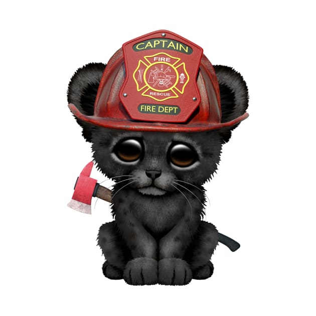 Cute Black Panther Cub Firefighter by jeffbartels