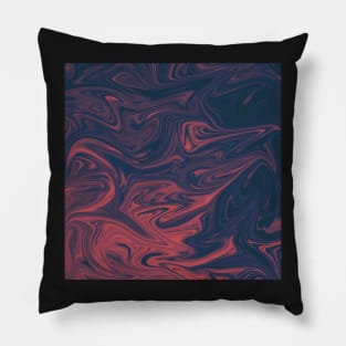 black and Pink Dark Marble Swirl Pillow