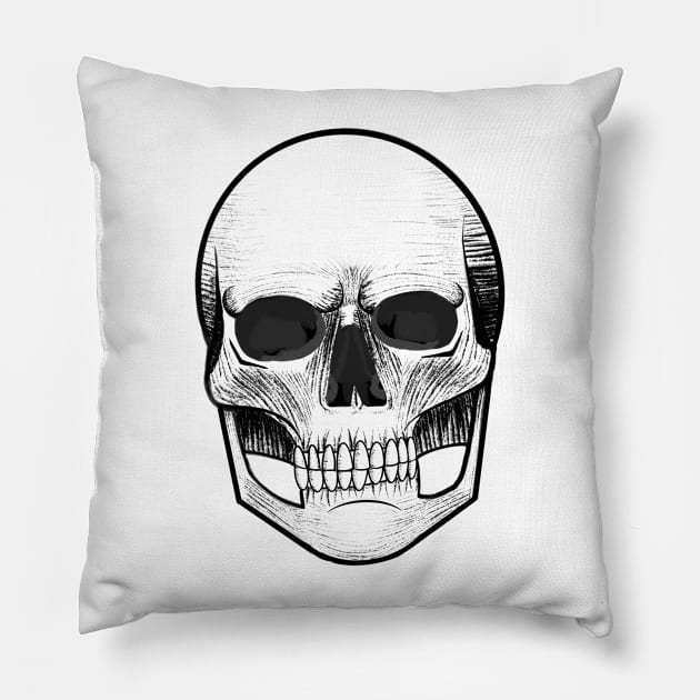 Grungy Goth Skull Pillow by Wolfy's Studio