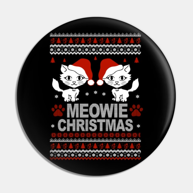 Meowie Ugly Christmas Sweater Pin by uglygiftideas