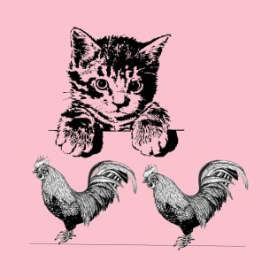 Kitty Roosters 2 T-Shirt