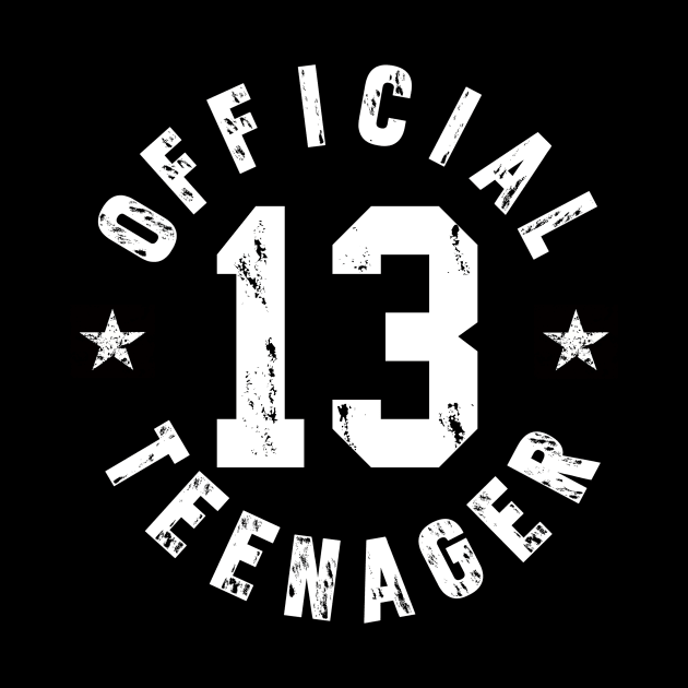 Official Teenager T-Shirt 13th Birthday Tee for Boys Girls by Ilyashop