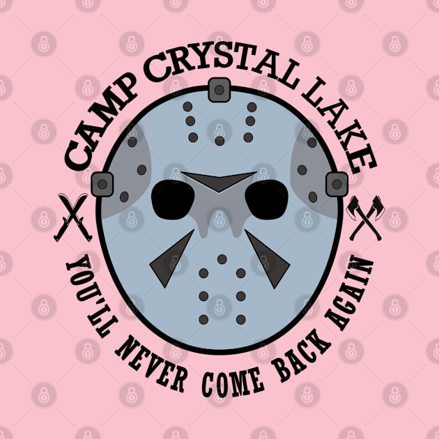 Wearing the infamous hockey mask at Camp Crystal Lake.  You'll never come back again. by Blended Designs