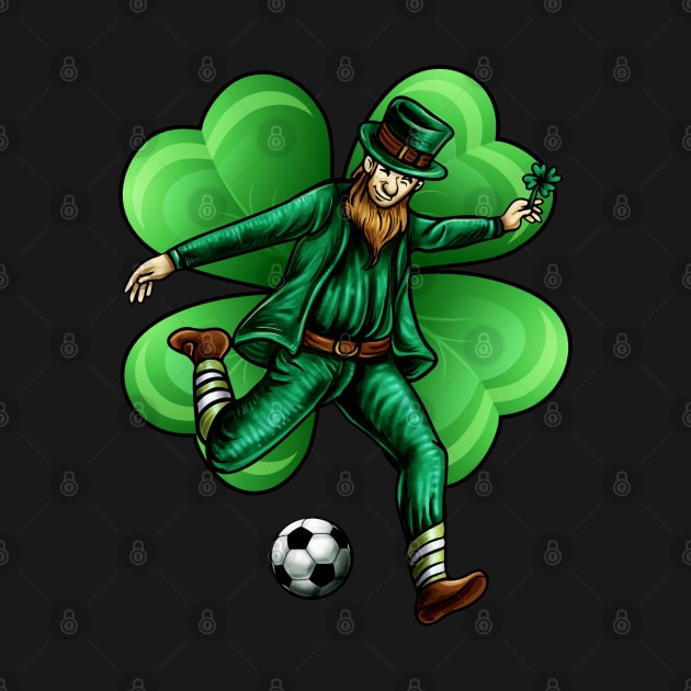 Leprechaun Soccer Lucky Irish Clover St Patricks Day by E