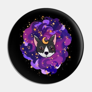 Starry Galaxy Cat Pin