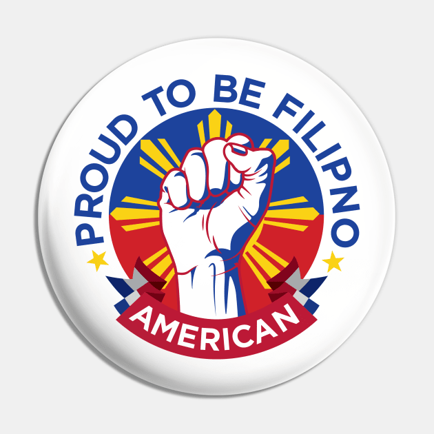 Filipino American Pride Pin by Vector Deluxe