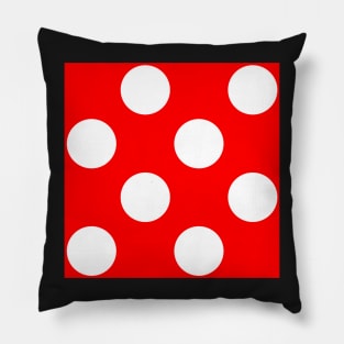 White on Red Polka Dots Pillow