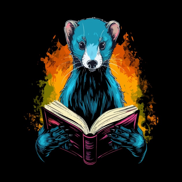 Weasel Reads Book by JH Mart