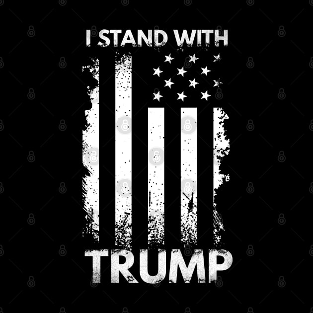 I Stand With Trump, Black and white. by Traditional-pct