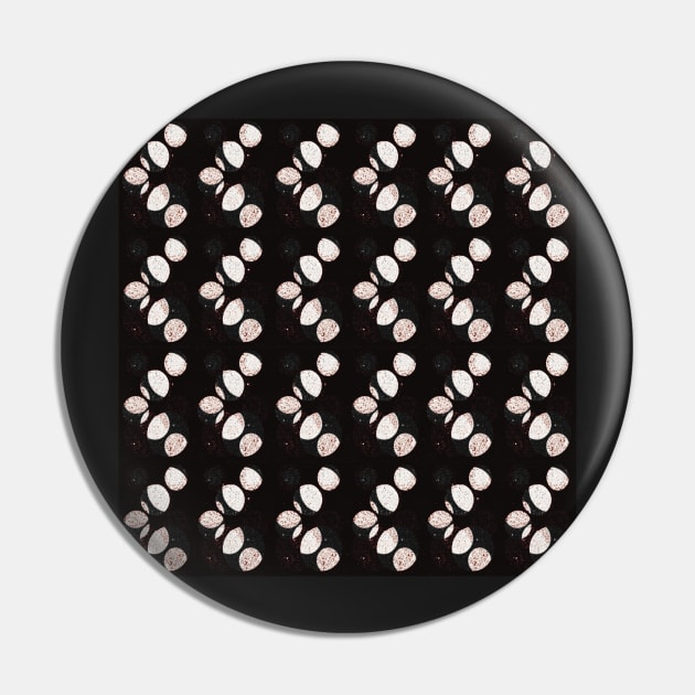 Black n’ White Zig Zag Abstract Petals Pin by cherdoodles