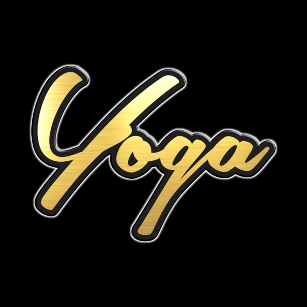 Shiny black and Gold YOGA word ver1 by Donperion