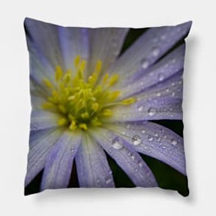 Purple Flower And Droplets Pillow