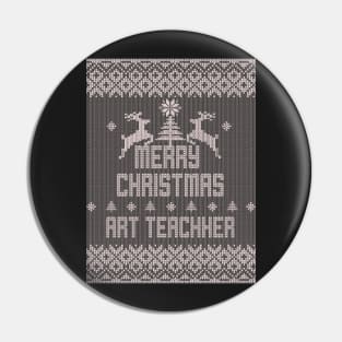 Merry Christmas ART TEACHER Pin