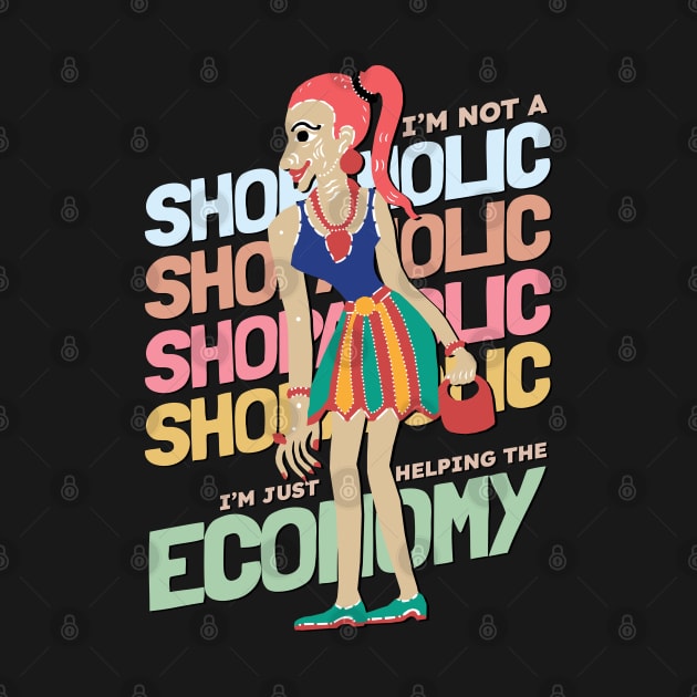 Retro Shopaholic Girl by KewaleeTee