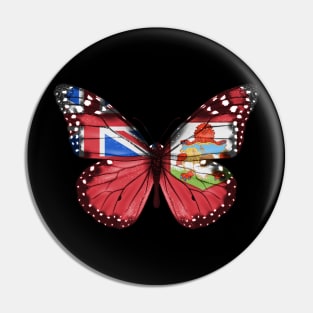 Bermudian Flag  Butterfly - Gift for Bermudian From Bermuda Pin