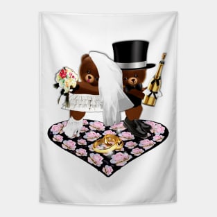 Wedding Celebration Bears Tapestry