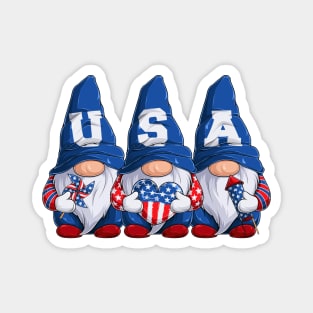 July 4th USA Gnomes Magnet