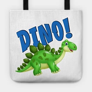 Cute Happy Dinosaur Blue Dino Tote