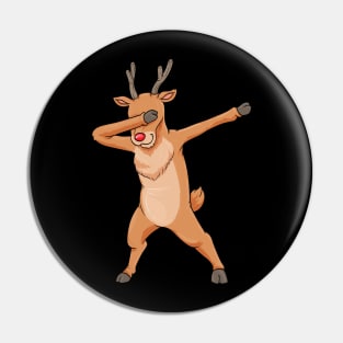 Funny dabbing reindeer Pin