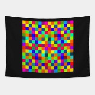 colorful pop art pixel pattern Tapestry