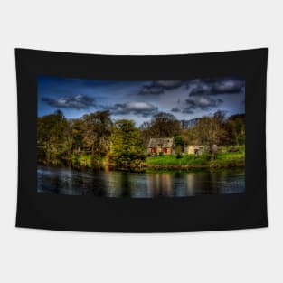 Cottage Along The River Tyne At Hexham Tapestry