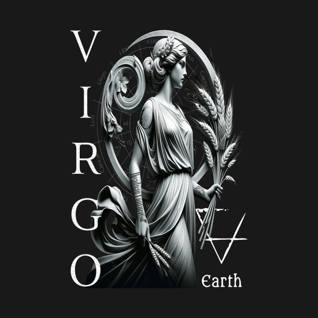 Elegant Virgo Zodiac Sign & Earth Element by Deadpan Couture