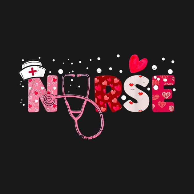 Hearts Stethoscope Nurse Happy Valentine's Day by Marcelo Nimtz