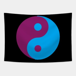 Yin Yang in blue and purple Tapestry