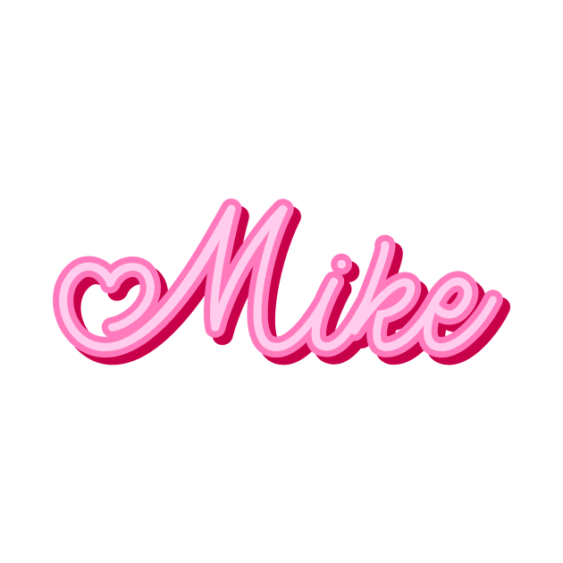 Mike name pink heart by maoudraw