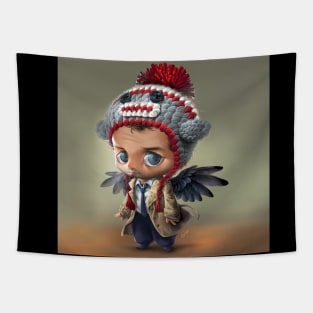 Little Castiel with Monkey Hat Tapestry