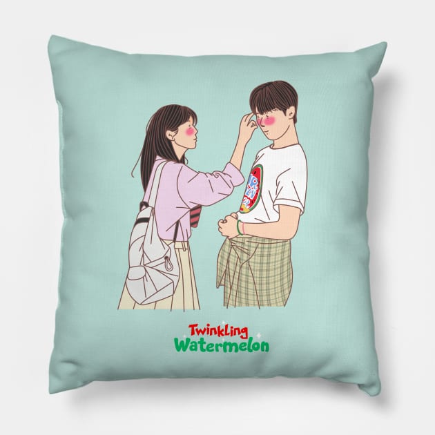 Twinkling Watermelon Kdrama Art Pillow by ArtByAzizah