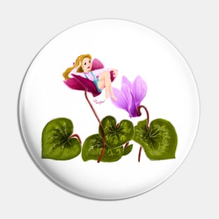 Cyclamen Girl Pin