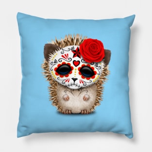 Day of the Dead Sugar Skull Baby Hedgehog Pillow