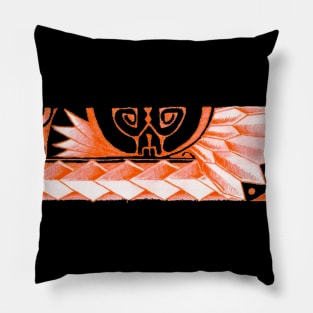 Tatoo art orange tribal line Pillow