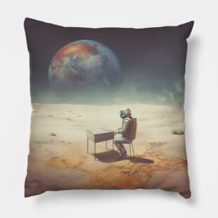 Alone Astronaut on Light Side of the Moon Pillow