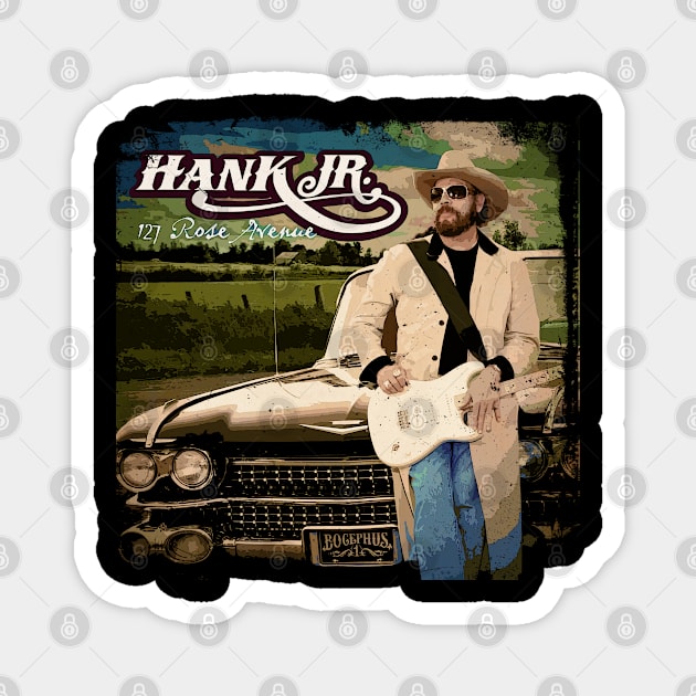 Legendary Rebel Hank Jr.'s Iconic Status Magnet by Zombie green