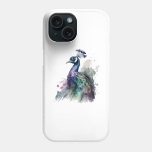 Peacock Watercolour Phone Case