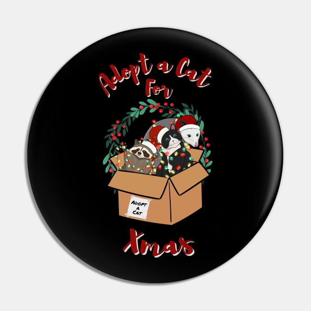 Adopt a Cat for Xmas Pin by Ken Adams Store