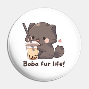 Boba Cute Shirt Cat Boba Shirt Bubble Tea Gift for Cat Mom Kawaii K-Pop Shirt For Boba Lover Funny Cat Mom Apparel Pin