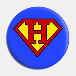 Superhero Symbol Letter H Pin