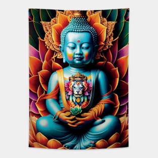 Baby Buddha sitting on a lotus flower Tapestry