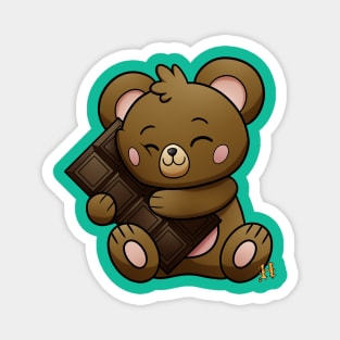 sweet dark chocolate teddy Magnet