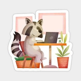 Racoon Working Magnet