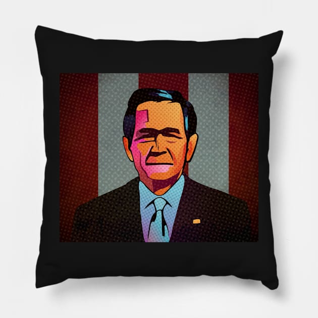 George W Bush Pillow by timegraf